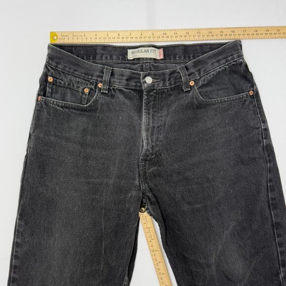 Vintage Style Levi’s 505 Black Jeans 36x29 Regular Fit Straight Y2K Lesotho - Picture 5 of 6